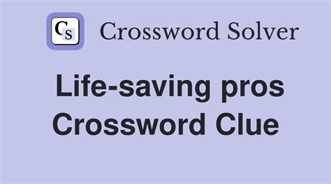 life saving pro crossword clue